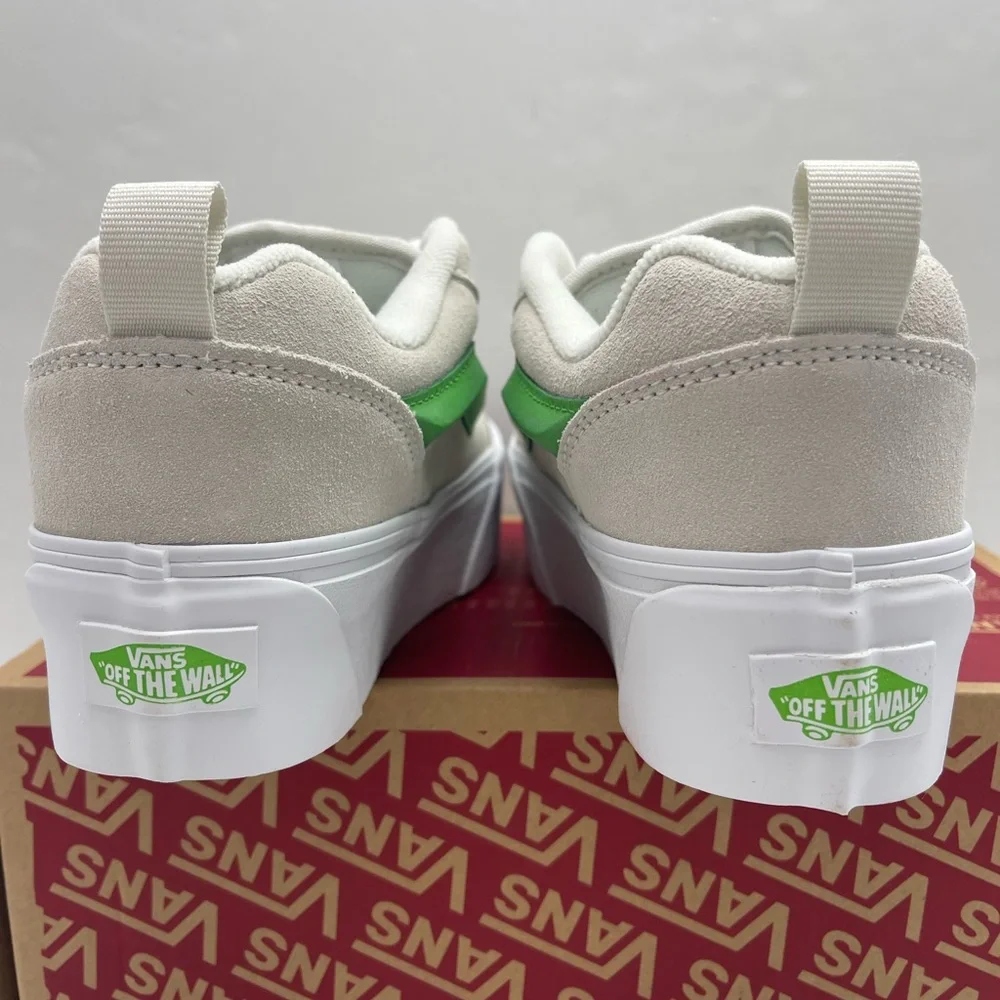 Vans Women's Cream and Lime Platform Sneakers